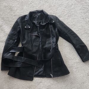 Baccini Black Leather Jacket for Juniors